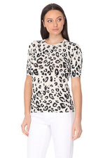 Leopard Print Casual Knit Pullover Sweater