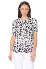 Leopard Print Casual Knit Pullover Sweater