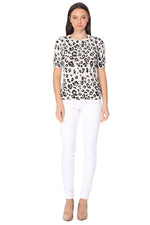 Leopard Print Casual Knit Pullover Sweater