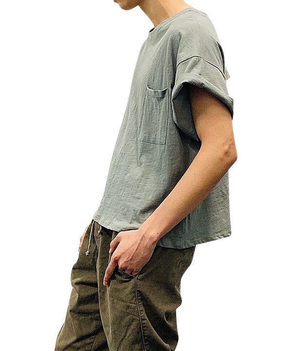 POCKET OVERSIZE CROP T