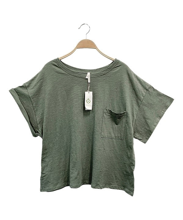 POCKET OVERSIZE CROP T