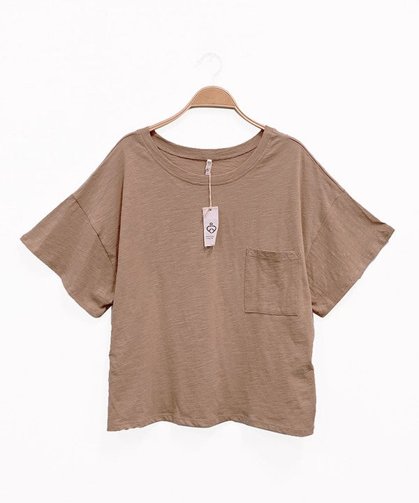 POCKET OVERSIZE CROP T