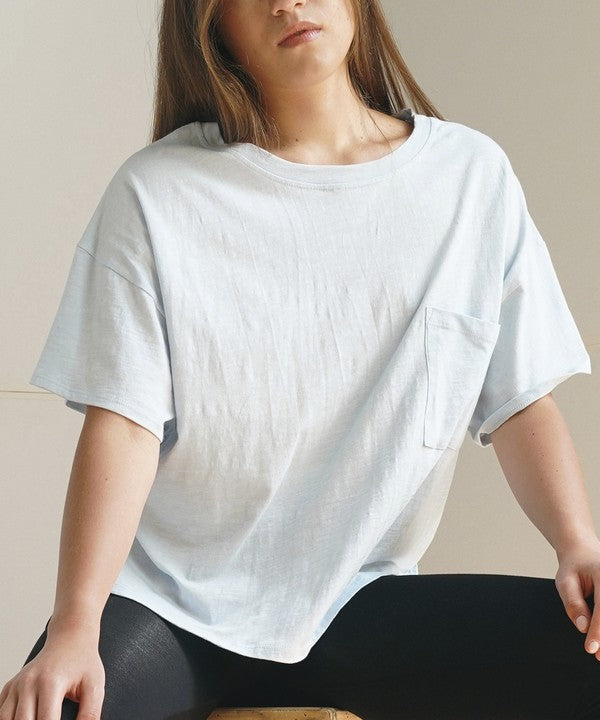 POCKET OVERSIZE CROP T