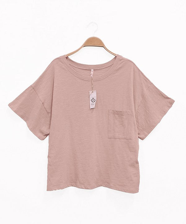 POCKET OVERSIZE CROP T