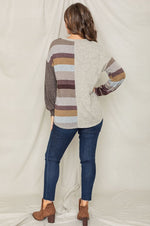 Stripe Contrast Color Block Tunic