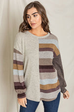 Stripe Contrast Color Block Tunic