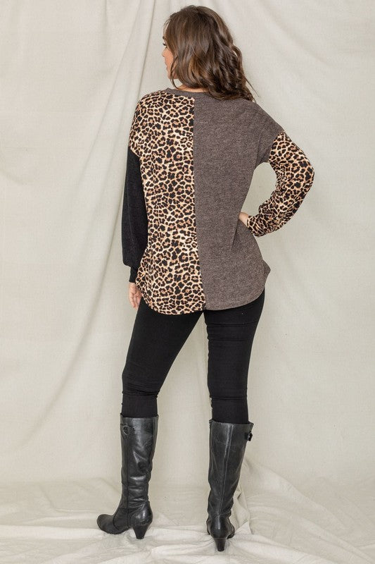 Stripe Contrast Color Block Tunic