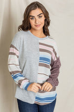 Stripe Contrast Color Block Tunic