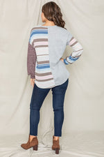 Stripe Contrast Color Block Tunic