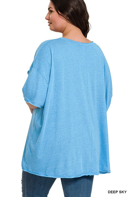Plus Tri Blend Oversized Boyfriend Tee