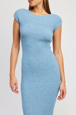 CAP SLEEVE BODYCON DRESS WITH OPEN BACK