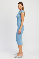 CAP SLEEVE BODYCON DRESS WITH OPEN BACK