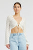 CROCHET BELL SLEEVE TOP WTIH FRONT O RING