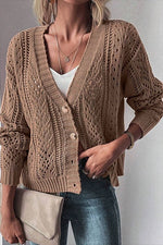 WomenOpen Knit Drop Shoulder Sweater Cardigan