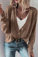 WomenOpen Knit Drop Shoulder Sweater Cardigan