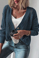 WomenOpen Knit Drop Shoulder Sweater Cardigan