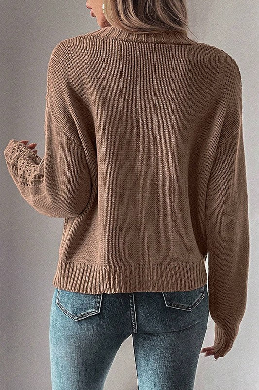 WomenOpen Knit Drop Shoulder Sweater Cardigan