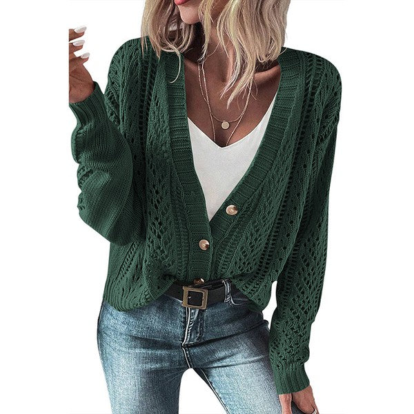 WomenOpen Knit Drop Shoulder Sweater Cardigan