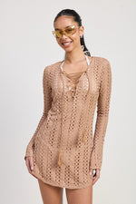 LACE UP COVER UP DRESS