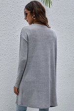 Solid Color Open Front Lightweight Cardigan