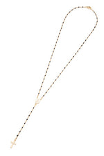Black Beads Station Rosary Prayer Necklace