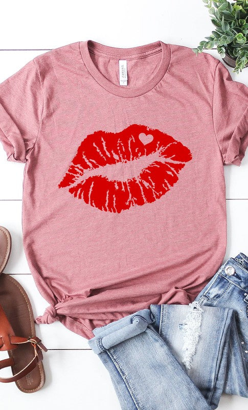 Red Lips Valentines Graphic Tee PLUS