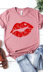 Red Lips Valentines Graphic Tee PLUS
