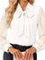 Bow-tie blouse with sheer chevron sleeves - Tops at BLIMSH