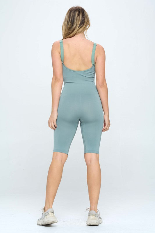 SeamlessRib Romper Jumpsuit Set