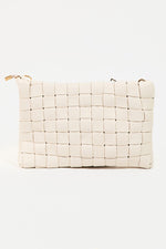 Fame Faux Leather Basket WeaveCrossbody Bag