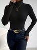 Ribbed Turtleneck Long Sleeve T-Shirt
