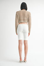 ROUND NECK KNITTED CROP SWEATER TOP