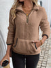 Full Size Cozy Fleece Quarter Zip Long Sleeve Sweatshirt Plus Size