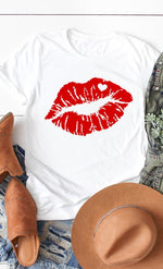 Red Lips Valentines Graphic Tee PLUS