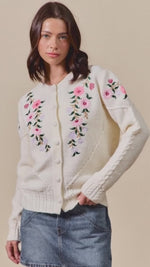 SO ME Floral Embroidered Coquette Sweater Cardigan